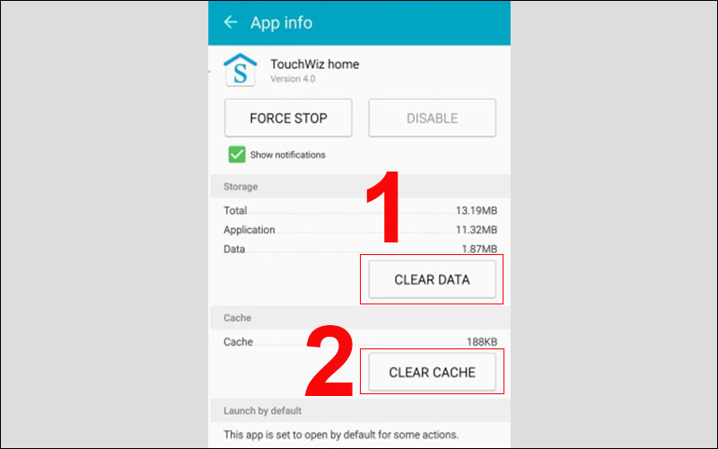 Xo&aacute; tất cả c&aacute;c dữ liệu của TouchWiz